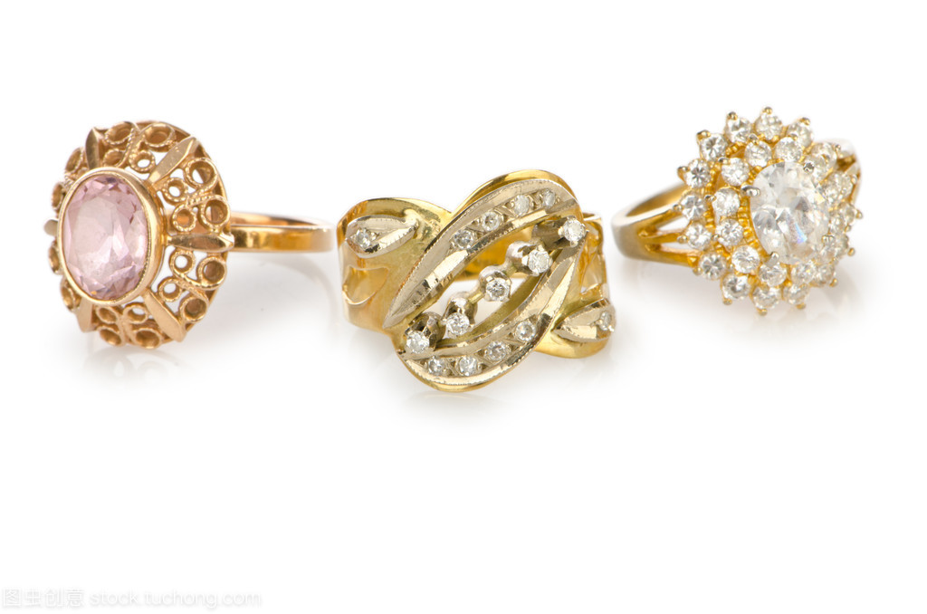 珠宝首饰戒指上白色隔离